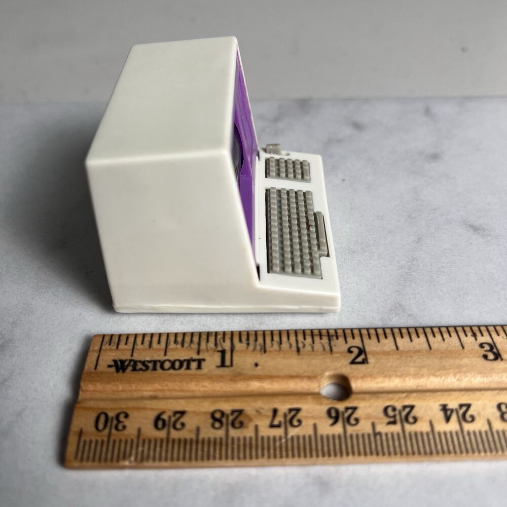 Vintage Barbie Computer Accessory 1989 Mattel Purple Screen Windup Toy WORKS - Picture 9 of 11